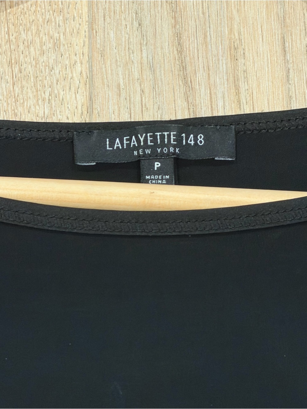 Lafayette 148 New York Black Scoop Neck Slip Top